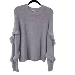 Chelsea & Violet Light Purple Ruffle Sleeve Sweater Womens Medium